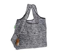 ECO CHIC Foldable Reusable Large Recycled Grocery Bags Lightweight Shopping Tote Bags with Storage Pouch (Zebra Stripes)