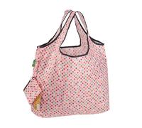 ECO CHIC Foldable Reusable Large Recycled Grocery Bags Lightweight Shopping Tote Bags with Storage Pouch (Polka Dots)
