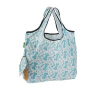 ECO CHIC Foldable Reusable Large Recycled Grocery Bags Lightweight Shopping Tote Bags with Storage Pouch (Fish Bone)
