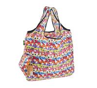 ECO CHIC Foldable Reusable Large Recycled Grocery Bags Lightweight Shopping Tote Bags with Storage Pouch (Colourful Sheep)