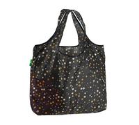 ECO CHIC Foldable Reusable Large Recycled Grocery Bags Lightweight Shopping Tote Bags with Storage Pouch (Twinkle Star)