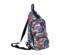 Eco Chic Lightweight Foldable Crossbody Bag Recycled Plastic Shoulder Backpack Folds Into Pouch for Storage (Great Britain Navy)