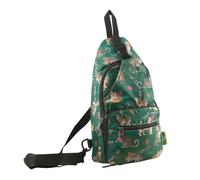 ECO CHIC Lightweight Foldable Crossbody Bag Recycled Plastic Shoulder Backpack Folds Into Pouch for Storage (Big Cat Green)