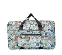 Eco Chic Lightweight Foldable Holdall Carry on Luggage Travel Duffle Bag (Dogs Teal)