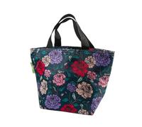 ECO CHIC Lightweight Foldable Insulated Lunch Bag Water Resistant Cooler Bag (Bold Floral Green)