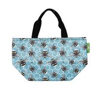 ECO CHIC Lightweight Foldable Insulated Lunch Bag Water Resistant Cooler Bag (Bumble Bees Blue)