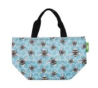 ECO CHIC Lightweight Foldable Insulated Lunch Bag Water Resistant Cooler Bag (Bumble Bees Blue)