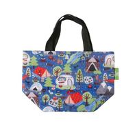 ECO CHIC Lightweight Foldable Insulated Lunch Bag Water Resistant Cooler Bag (Cosy Camping Blue)