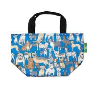 ECO CHIC Lightweight Foldable Insulated Lunch Bag Water Resistant Cooler Bag (Dogs Blue)
