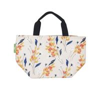 ECO CHIC Lightweight Foldable Insulated Lunch Bag Water Resistant Cooler Bag (Flowers Beige)