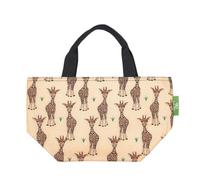 ECO CHIC Lightweight Foldable Insulated Lunch Bag Water Resistant Cooler Bag (Giraffes Beige)