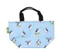 ECO CHIC Lightweight Foldable Insulated Lunch Bag Water Resistant Cooler Bag (Multi Puffin Blue)