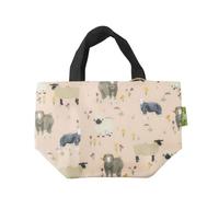 ECO CHIC Lightweight Foldable Insulated Lunch Bag Water Resistant Cooler Bag (Sheep Realism Beige)