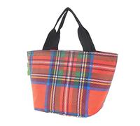 Eco Chic Lightweight Foldable Insulated Lunch Bag Water Resistant Cooler Bag (Tartan Red)