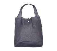 ECO CHIC Lightweight Foldable Reusable Shopping Bag | Water Resistant Shopping Tote Bag | Folds Into Attached Pouch for Storage | Made from Recycled Plastic Bottles (Solid Grey), S