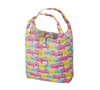 ECO CHIC Lightweight Foldable Reusable Shopping Bag | Water Resistant Shopping Tote Bag | Folds Into Attached Pouch for Storage | Made from Recycled Plastic Bottles (Glasses Cats Multiple), S