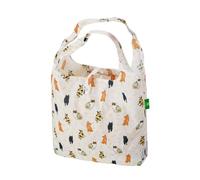 Eco Chic Lightweight Foldable Reusable Shopping Bag Water Resistant Tote Bag (Beloved Cats Beige)