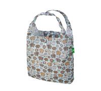 ECO CHIC Lightweight Foldable Reusable Shopping Bag Water Resistant Tote Bag (Cute Sheep Blue)