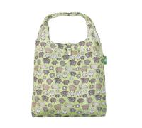 ECO CHIC Lightweight Foldable Reusable Shopping Bag Water Resistant Tote Bag (Cute Sheep Green)