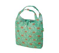 ECO CHIC Lightweight Foldable Reusable Shopping Bag Water Resistant Tote Bag (Floral Highland Cow Green)