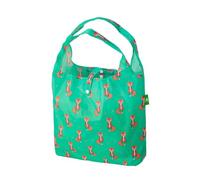 ECO CHIC Lightweight Foldable Reusable Shopping Bag Water Resistant Tote Bag (Foxes Green)
