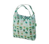 ECO CHIC Lightweight Foldable Reusable Shopping Bag Water Resistant Tote Bag (House Plant Mint)