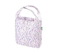 ECO CHIC Lightweight Foldable Reusable Shopping Bag Water Resistant Tote Bag (Lavender with Dragonfly Lilac)