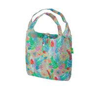ECO CHIC Lightweight Foldable Reusable Shopping Bag Water Resistant Tote Bag (Lush Floral Blue)