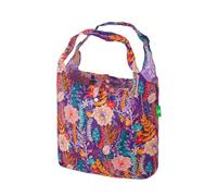 ECO CHIC Lightweight Foldable Reusable Shopping Bag Water Resistant Tote Bag (Lush Floral Purple)