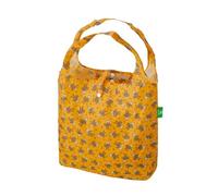 ECO CHIC Lightweight Foldable Reusable Shopping Bag Water Resistant Tote Bag (Monkeys Mustard)