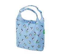 Eco Chic Lightweight Foldable Reusable Shopping Bag Water Resistant Tote Bag (Multi Puffin Blue)