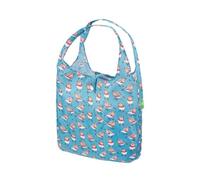 ECO CHIC Lightweight Foldable Reusable Shopping Bag Water Resistant Tote Bag (Robins Teal)