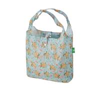 ECO CHIC Lightweight Foldable Reusable Shopping Bag Water Resistant Tote Bag (Sea Turtles Grey)