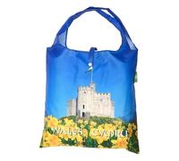 ECO CHIC Lightweight Foldable Reusable Shopping Bag Water Resistant Tote Bag (Tourist Collection Wales)
