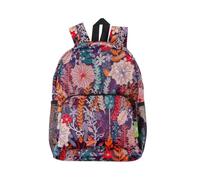 ECO CHIC Lightweight Foldable Water Resistant Mini Backpack Folds Into Pouch for Storage (Lush Floral Purple)
