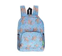 ECO CHIC Lightweight Foldable Water Resistant Mini Backpack Folds Into Pouch for Storage (Sea Turtles Blue)