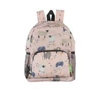 ECO CHIC Lightweight Foldable Water Resistant Mini Backpack Folds Into Pouch for Storage (Sheep Realism Beige)