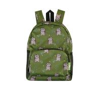 ECO CHIC Lightweight Foldable Water Resistant Mini Backpack Folds Into Pouch for Storage (Tawny Owl Green)