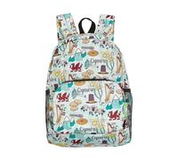 ECO CHIC Lightweight Foldable Water Resistant Mini Backpack Folds Into Pouch for Storage (Wales Montage Blue)