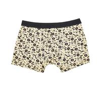 ECO CHIC Men's Bamboo Boxers Breathable Hot and Cold Weather Underwear (Music Compilation Beige, L)