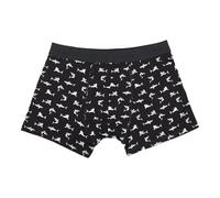 ECO CHIC Men's Bamboo Boxers Breathable Hot and Cold Weather Underwear (Sharks Black, M)