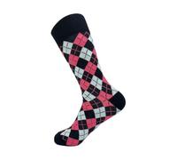 ECO CHIC Mens Bamboo Socks Breathable Hot and Cold Weather UK 6-11 Single Pair (Argyle Black)