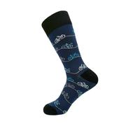ECO CHIC Mens Bamboo Socks Breathable Hot and Cold Weather UK 6-11 Single Pair (Bikes Navy)