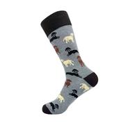 ECO CHIC Mens Bamboo Socks Breathable Hot and Cold Weather UK 6-11 Single Pair (Labradors Grey)