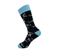 ECO CHIC Mens Bamboo Socks Breathable Hot and Cold Weather UK 6-11 Single Pair (Sharks Black)