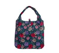 ECO CHIC New Light Weight Foldaway Shopping Bag/Shopper Bag/Reusable Shopping Bag - Made From 100% Recycled Plastic Bottles - Big Bold Floral (Green)