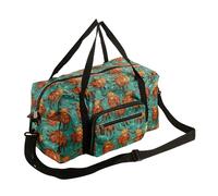 Eco Chic Recycled Cabin Holdall Bag, 40x20x25 for Ryanair Underseat Carry-On Luggage, Lightweight Foldable Water-Resistant Travel Duffle (Highland Cow Teal)