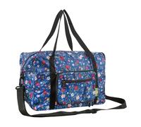 Eco Chic Recycled Cabin Holdall Bag, 40x20x25 for Ryanair Underseat Carry-On Luggage, Lightweight Foldable Water-Resistant Travel Duffle (Floral Navy)