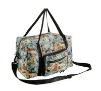 Eco Chic Recycled Cabin Holdall Bag, 40x20x25 for Ryanair Underseat Carry-On Luggage, Lightweight Foldable Water-Resistant Travel Duffle (Dogs Teal)