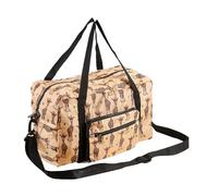 Eco Chic Recycled Cabin Holdall Bag, Lightweight Foldable Carry-On Luggage Water-Resistant Underseat Travel Duffle (Giraffes Beige)